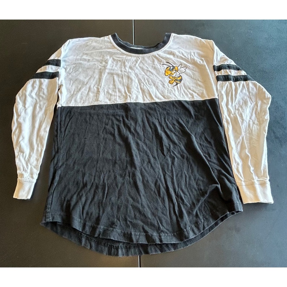 Georgia Tech‎ Yellow Jackets Spirit Jersey Long Sleeve T-Shirt Black White Small